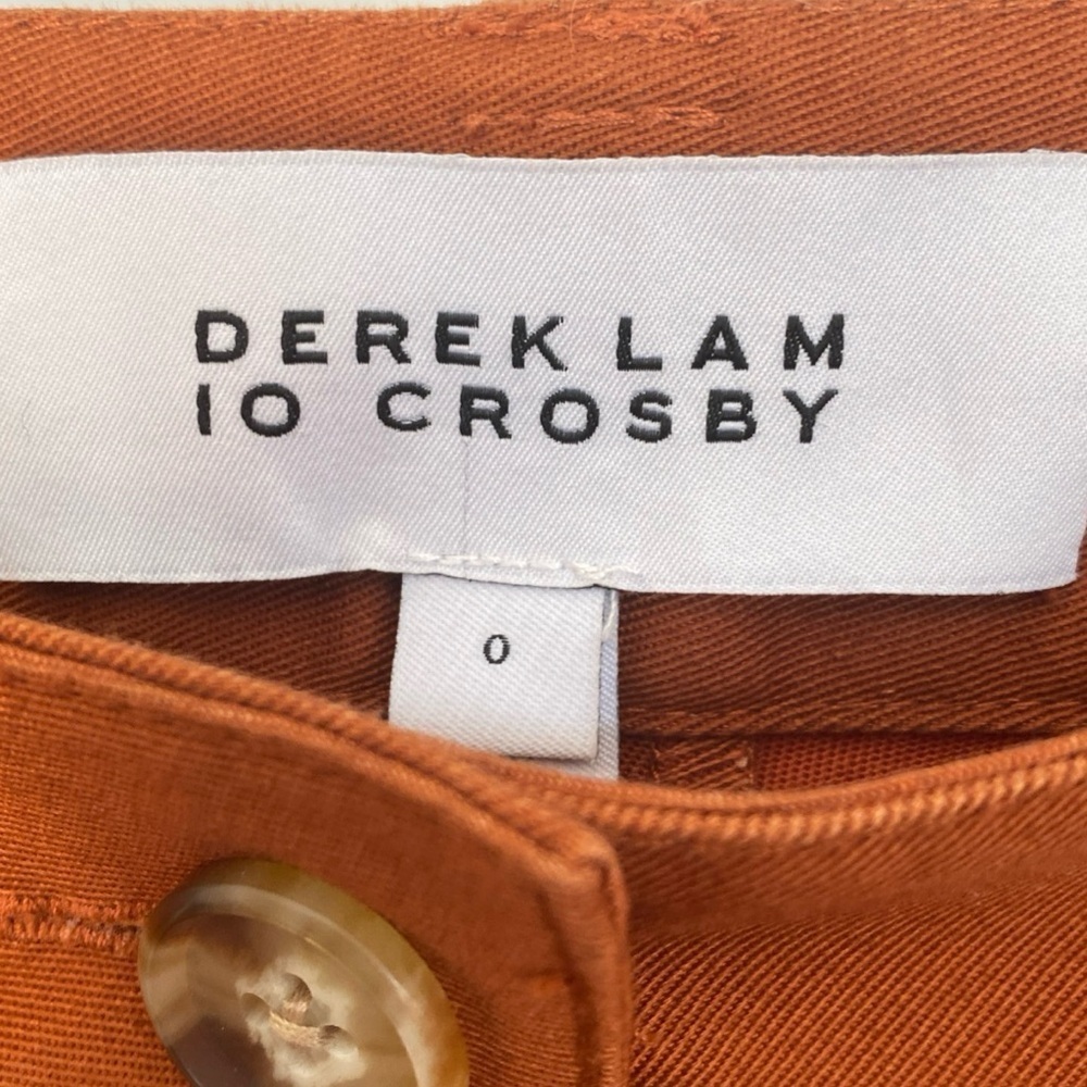 Derek Lam 10 Crosby Therese Cropped Straight Leg Trouser Pants cinnamon D-17 - Picture 9 of 10